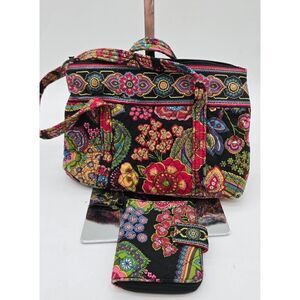 Vera Bradley Large Floral Print Handbag & Wallet Set